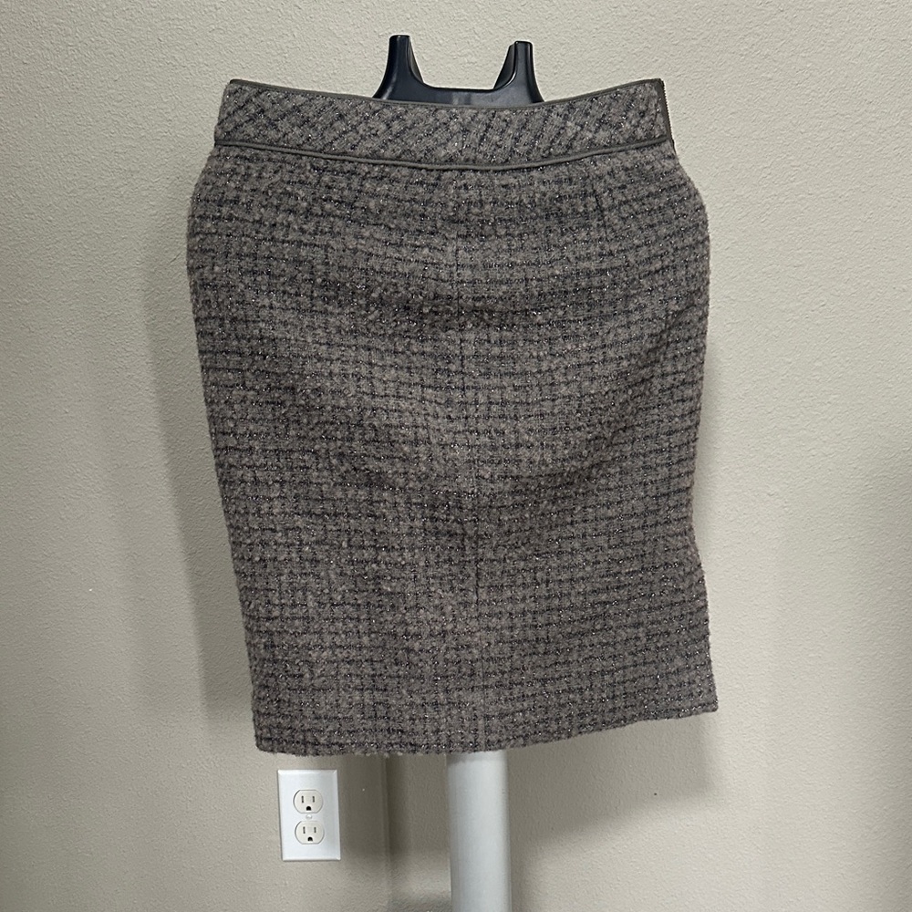 J. Crew Brown Checkered Pencil Skirt